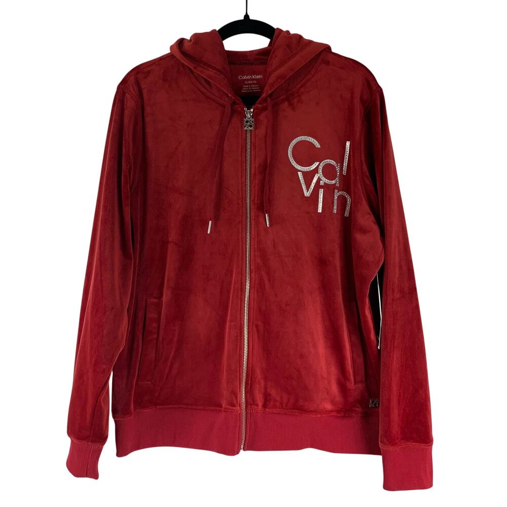 Calvin Klein Women's Velour Zip Up Jackets Size X-Large